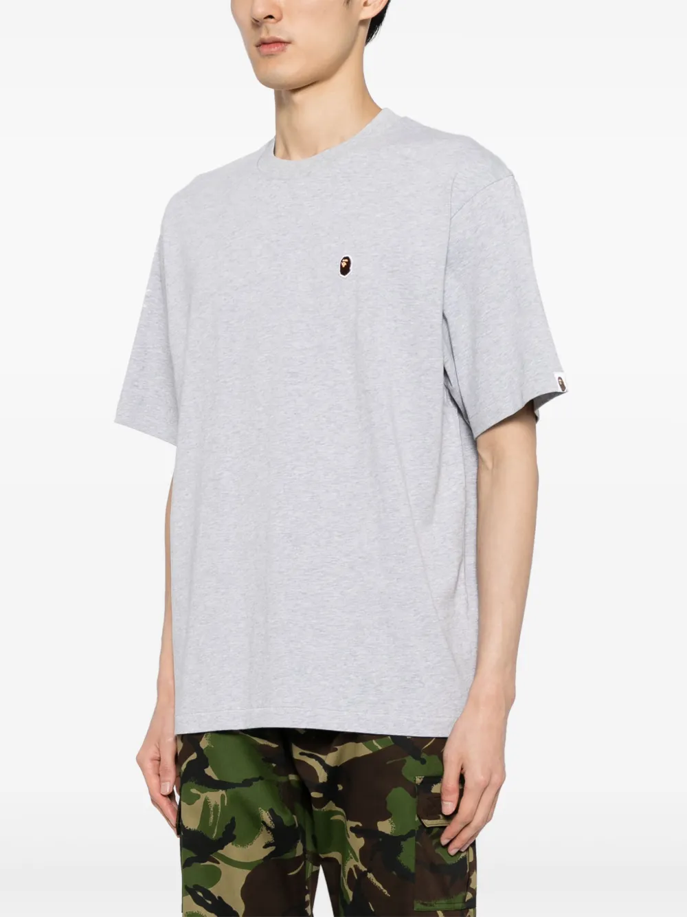 A BATHING APE T-shirt met geborduurd logo Grijs