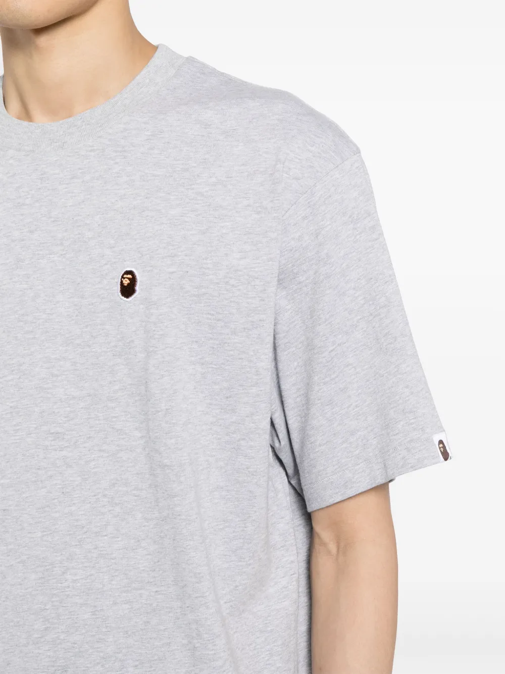 A BATHING APE T-shirt met geborduurd logo Grijs