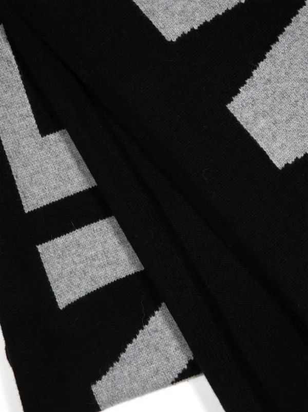 We11done logo-jacquard Tasselled Scarf Black FARFETCH EG