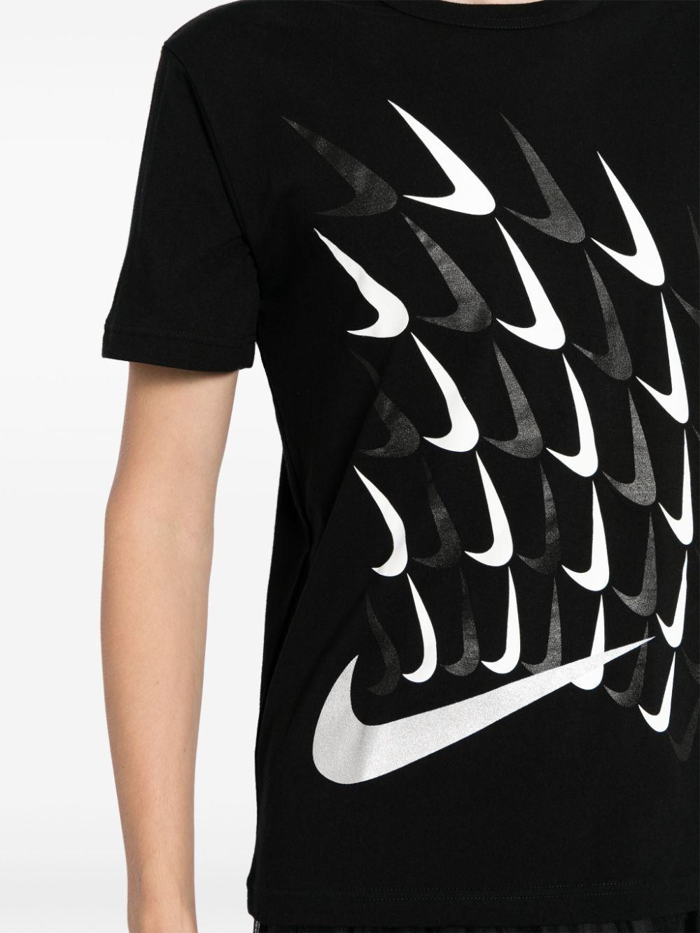 Black Comme Des Garcons x Nike logo-printed cotton T-shirt Men