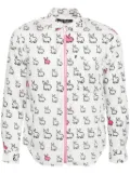 Black Comme Des Garçons all-over rabbit printed shirt - White
