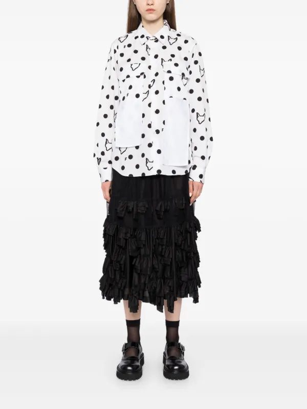 Black Comme Des Garçons ポルカドット シャツ | ホワイト