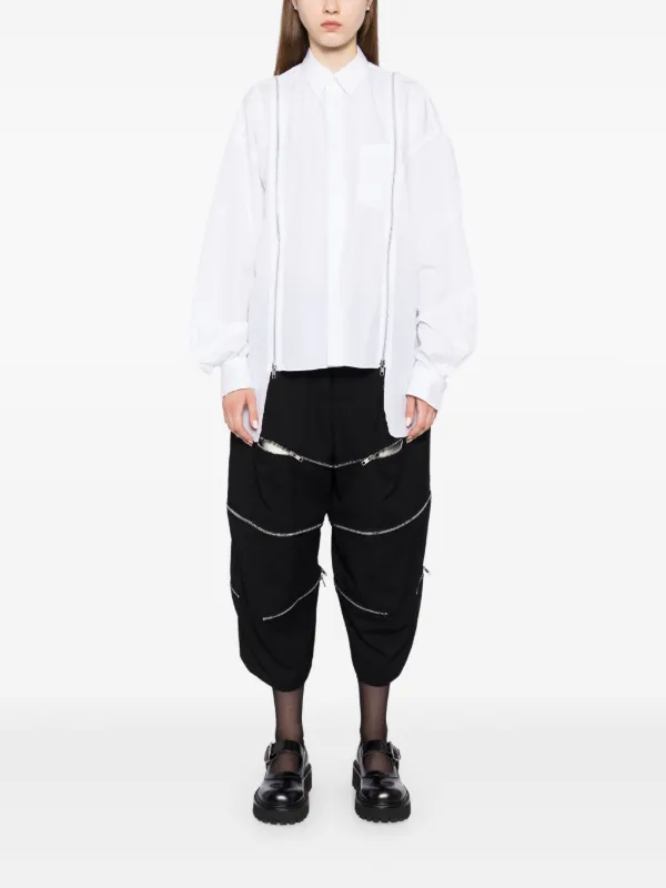 Black Comme Des Garçons Zipper Shirt | White | FARFETCH