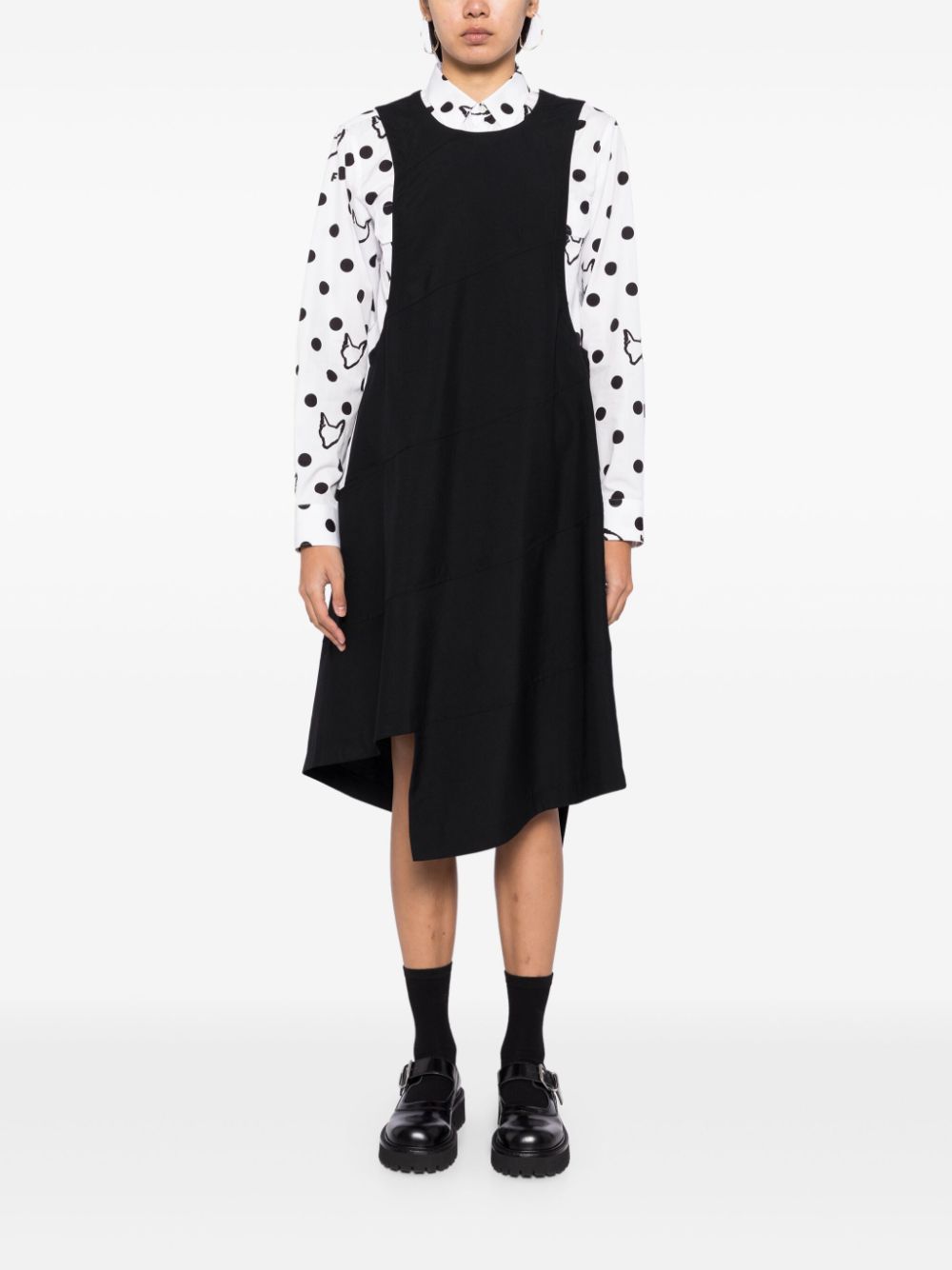 Shop Black Comme Des Garçons Asymmetric Dress In Black