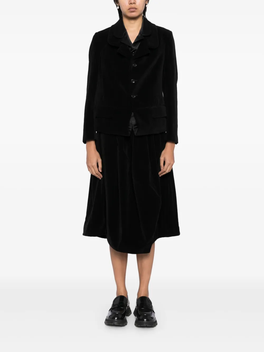 commedesgarçonscommedesgarçons Comme Des Garçons Comme Des Garçons Midi-rok met vlakken - Zwart