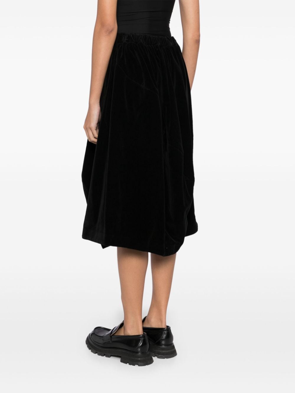 Shop Comme Des Garçons Comme Des Garçons Panelled Midi Skirt In Black