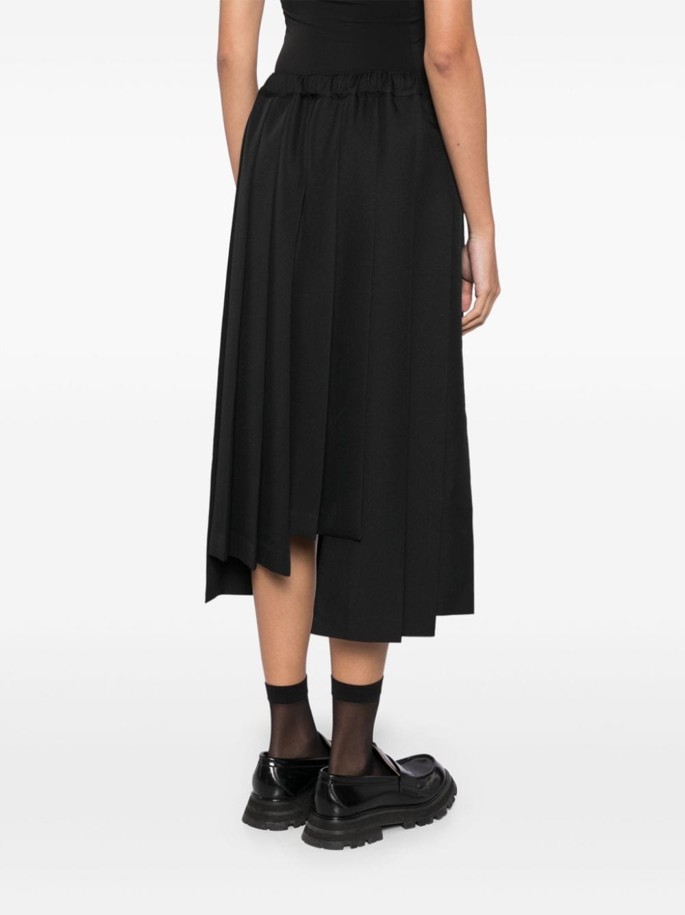 Shop Comme Des Garçons Comme Des Garçons Pleated Midi Skirt In Black