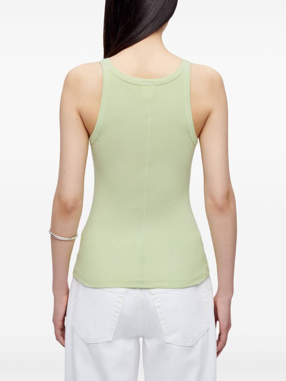 Shop Re/done Ribbed Tank Top In Green