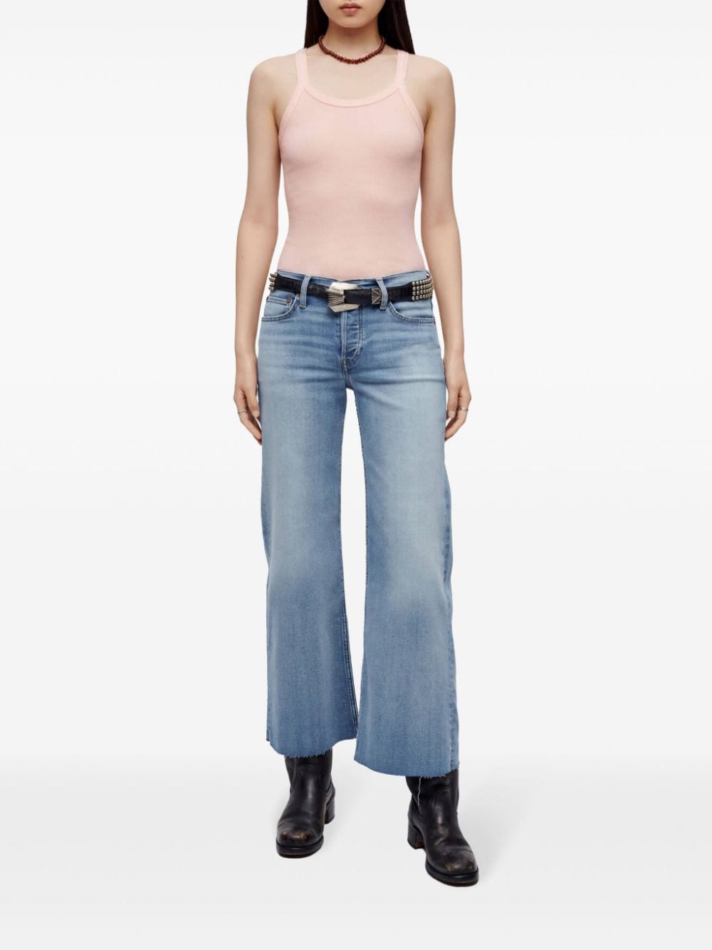 RE/DONE mid-rise wide cropped jeans - Blauw