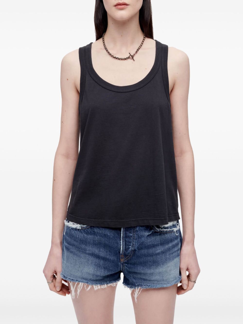 Shop Re/done Boy Cotton Tank Top In Black