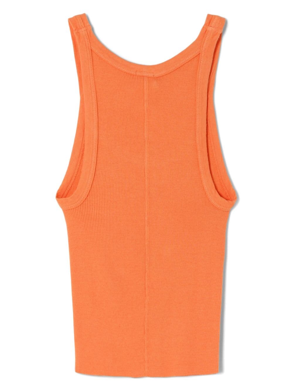 Shop Re/done X Hanes Cropped Ribbed Tank Top In Orange