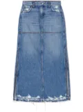 RE/DONE split mid-rise denim skirt - Blue