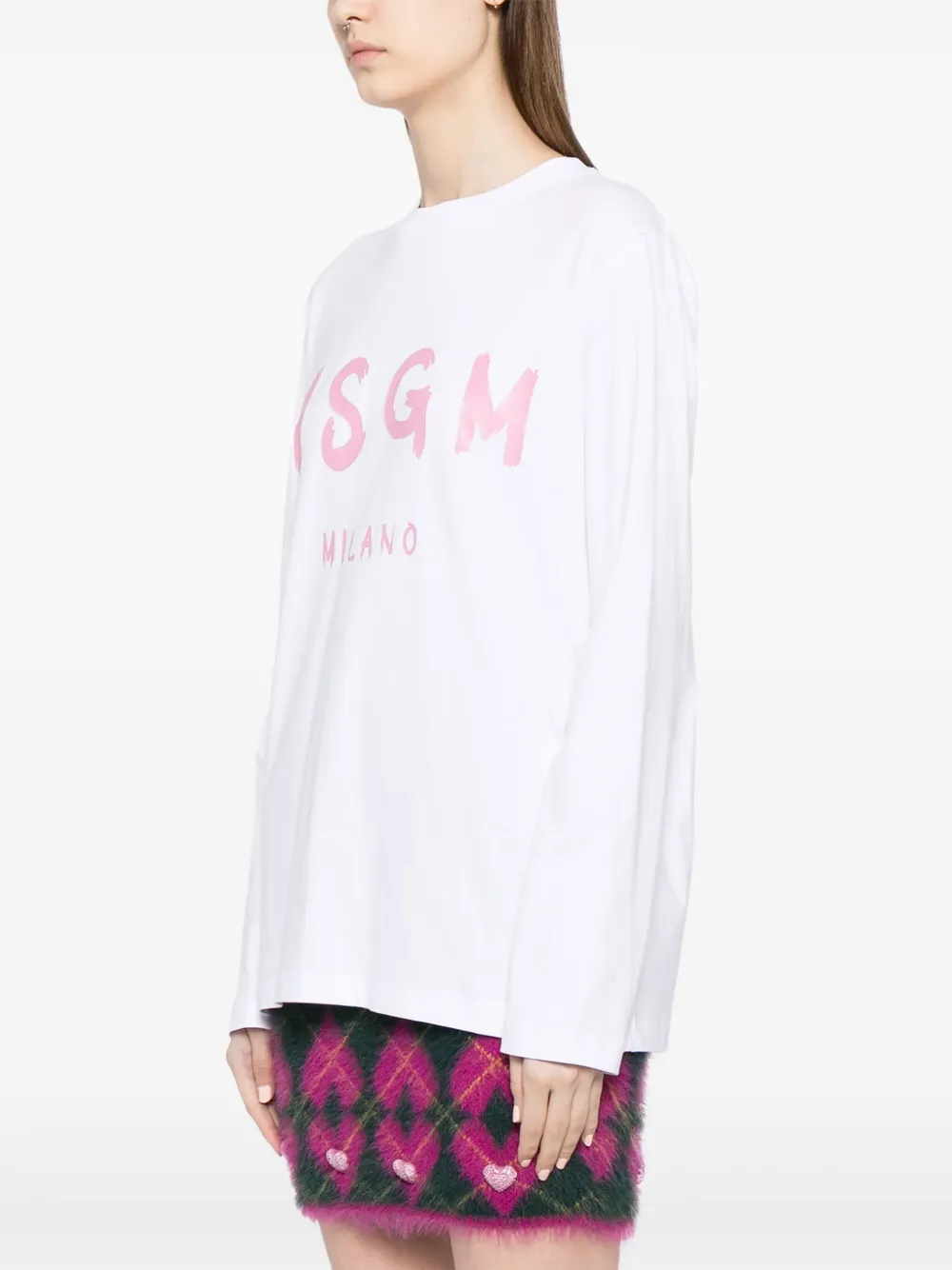 MSGM T-shirt met logoprint Wit