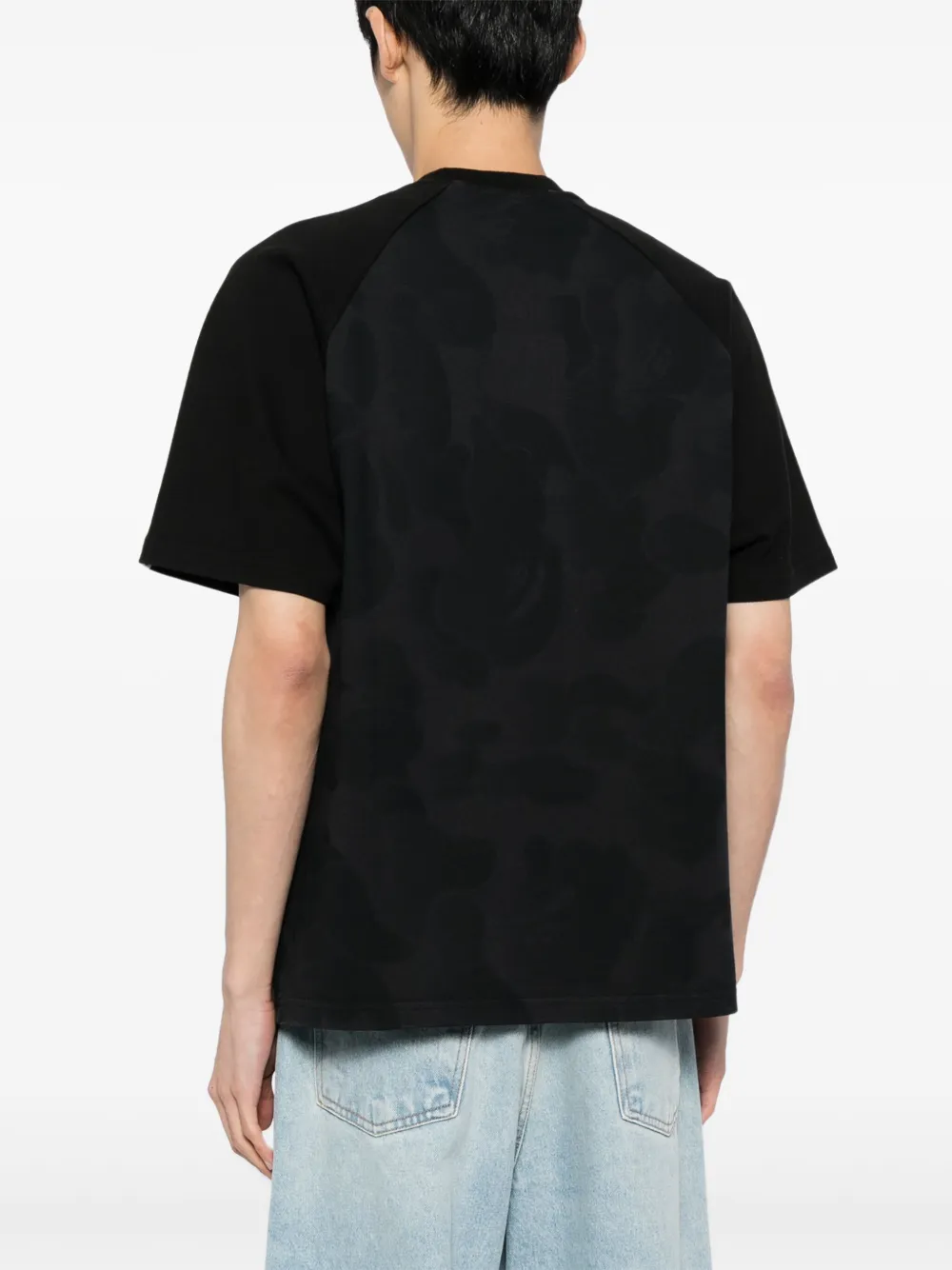 A Bathing Ape Embroidered-logo Cotton T-shirt In Black