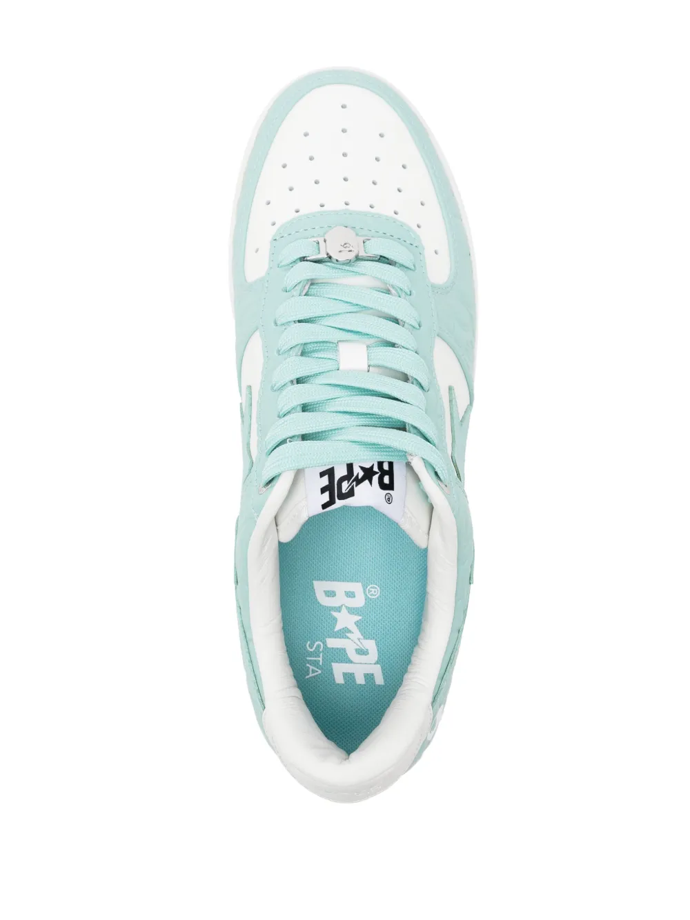 A BATHING APE Sta leather sneakers Green