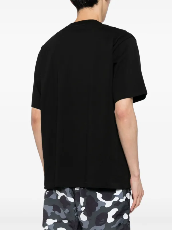 A BATHING APE® embroidered-logo Cotton T-shirt | Black | FARFETCH