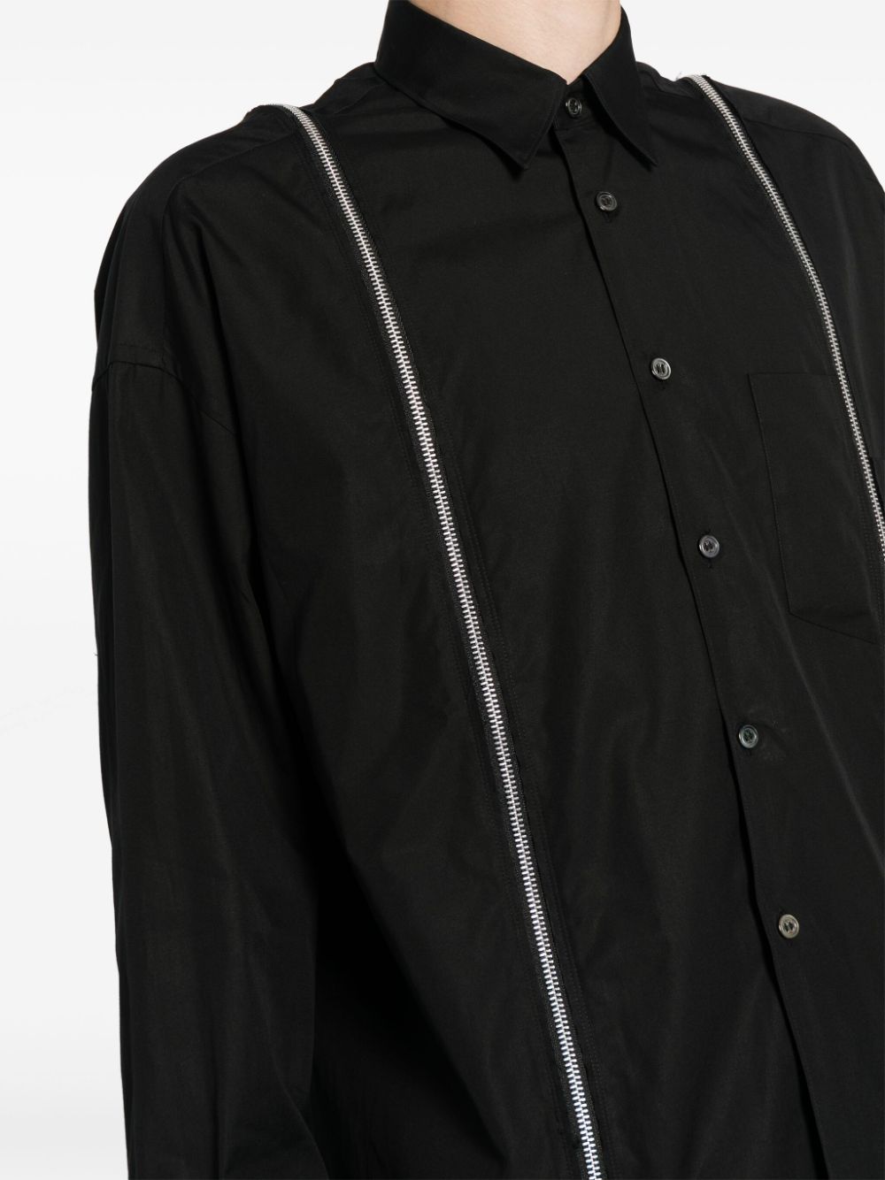 Black Comme Des Garcons zipper shirt Women