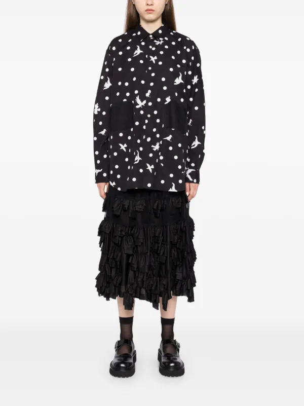 スカート 23AW BLACK COMME des GARCONS tulle skirt Black Comme Des Garçons: Tulle Mid Length Skirt (Black