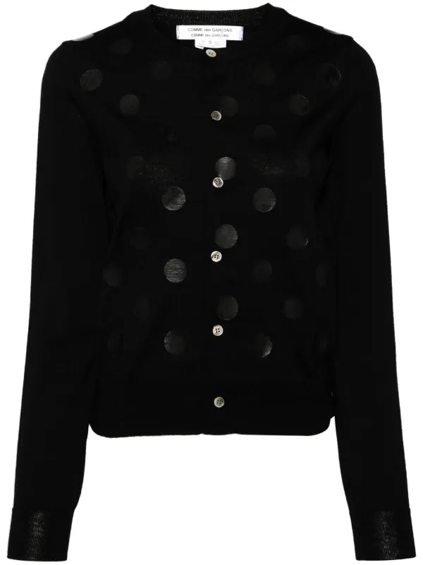 Black polka dot cardigan best sale