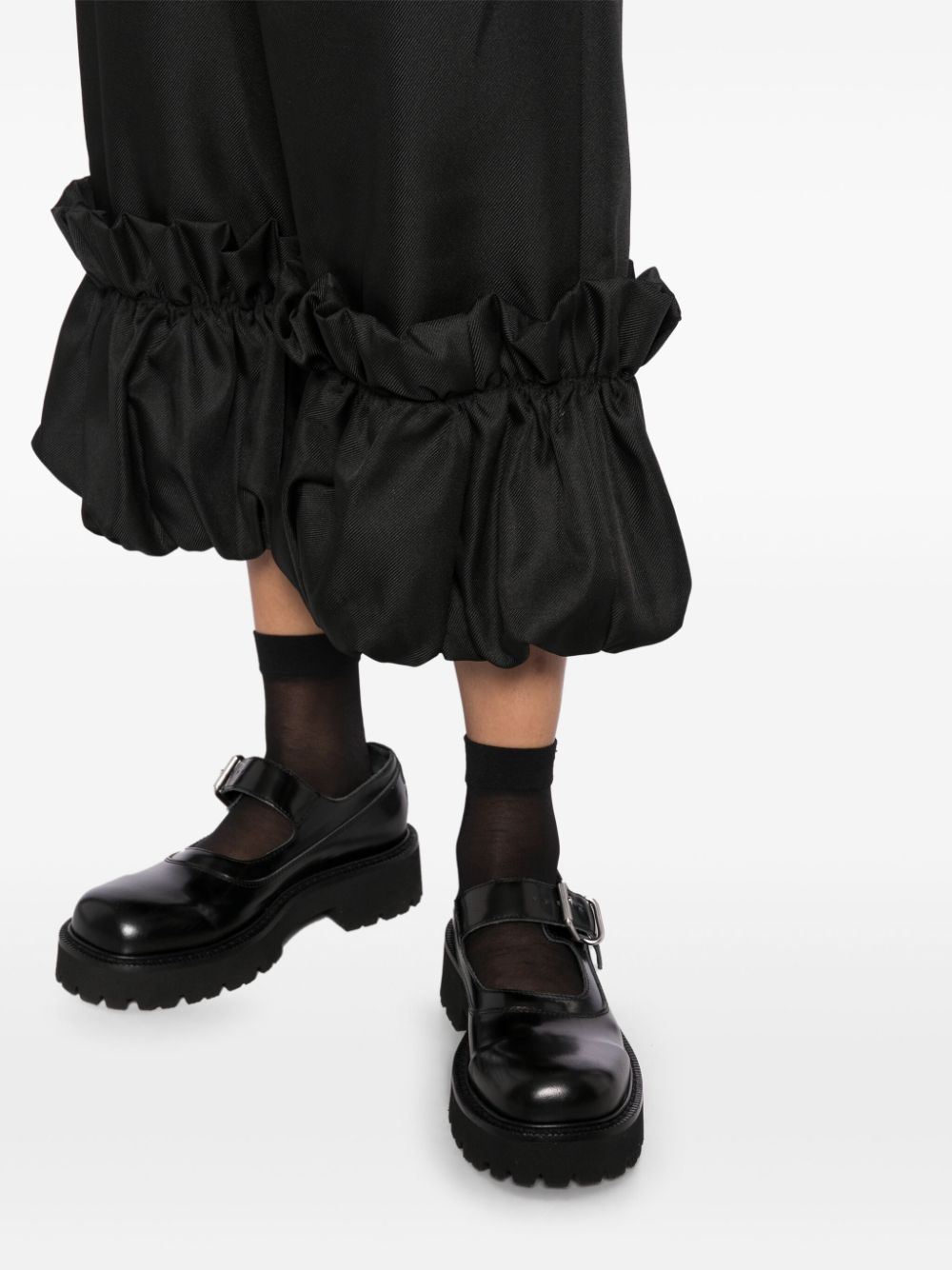 Shop Comme Des Garçons Comme Des Garçons Ruffled Trousers In Black