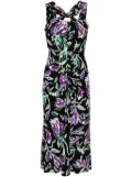 DVF Diane von Furstenberg Neely floral-print midi dress - Black