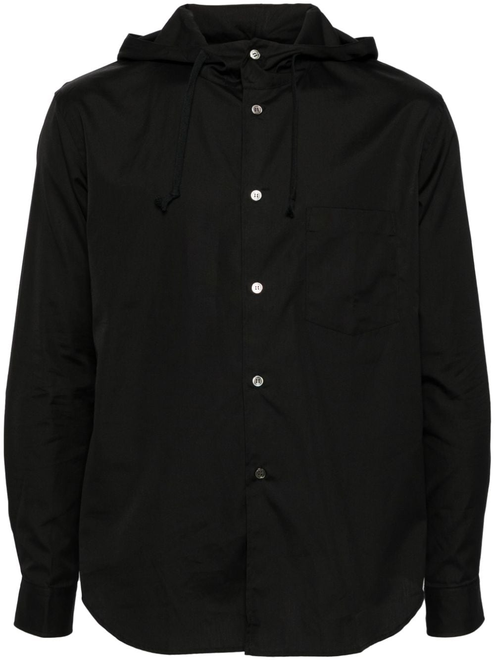 Shop Comme Des Garçons Homme Deux Hooded Shirt In 黑色