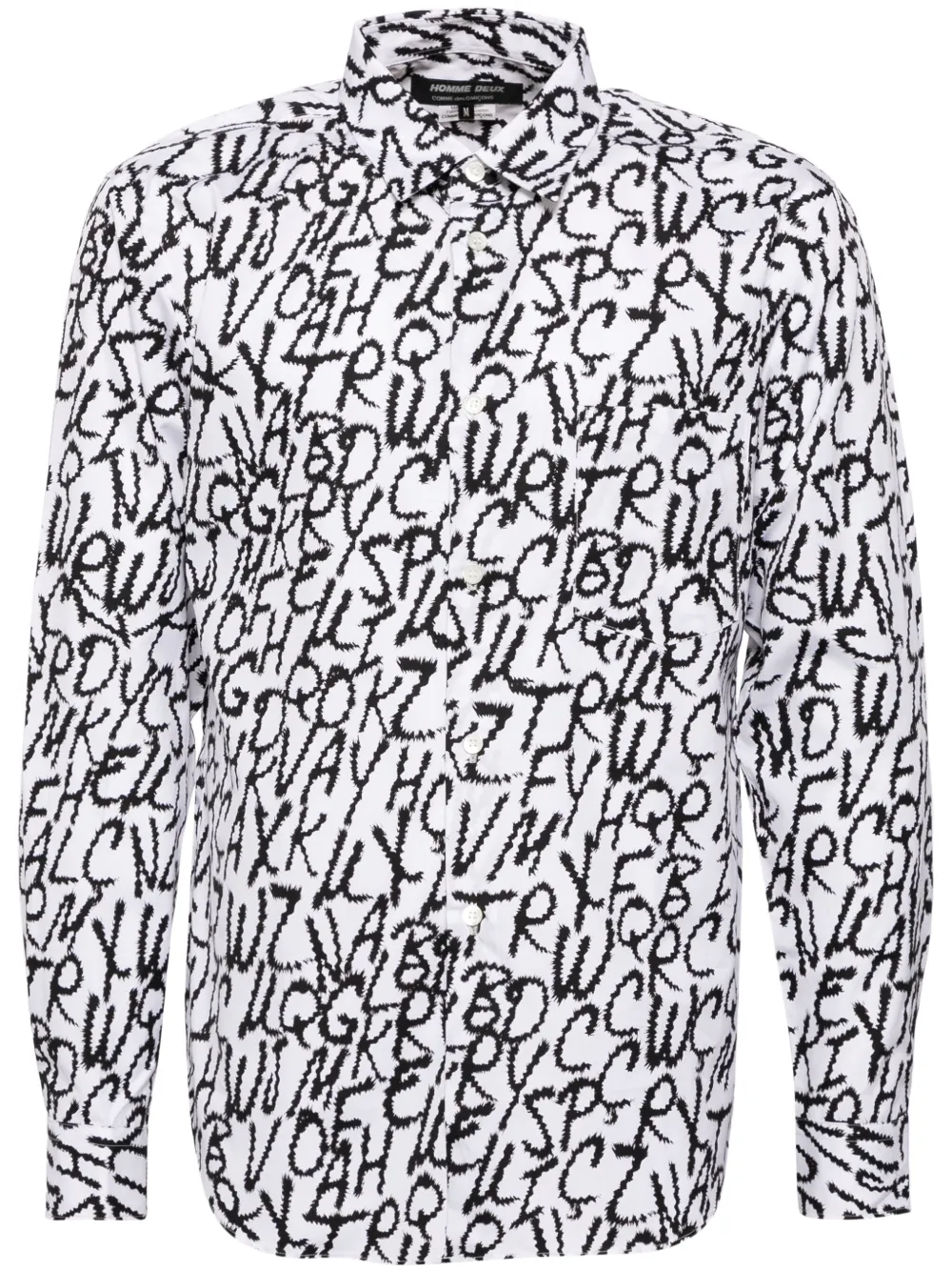 Comme des Garçons Homme Deux all-over-graphic-printed shirt - White