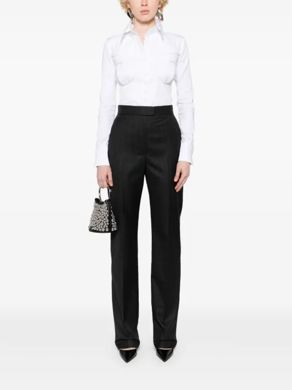 パンツ ALEXANDER MCQUEEN Pinstripe pants Gray 798018QJAEI Alexander Mcqueen Pinstripe Pants - Grey - Women