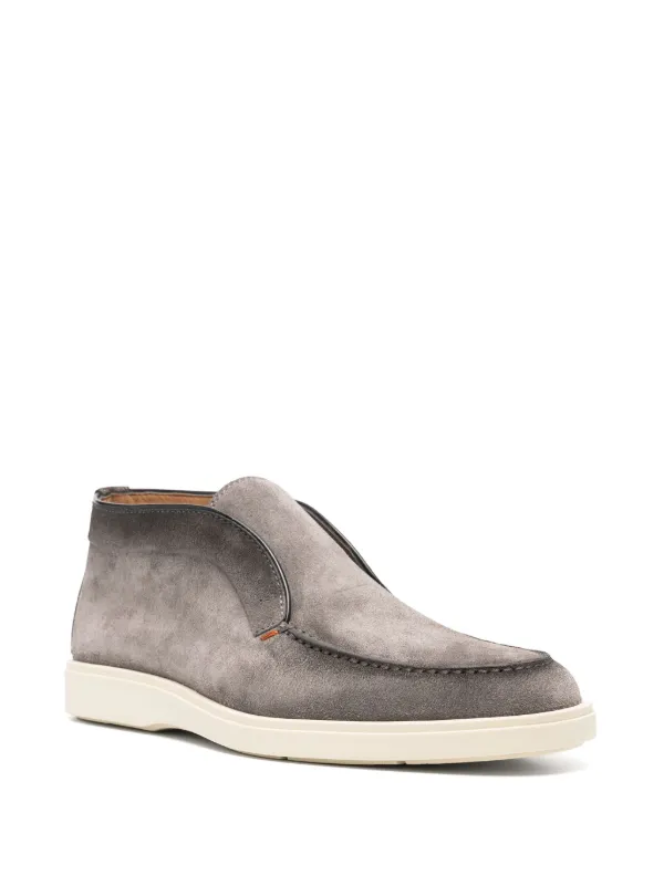 ショートブーツ・ブーティ SANTONI Desert boot in nubuck Santoni Suede Desert Boots | Grey | FARFETCH