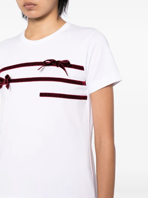 Comme Des Garcons Girl Playera Con Detalles De Cinta Blanco FARFETCH CL