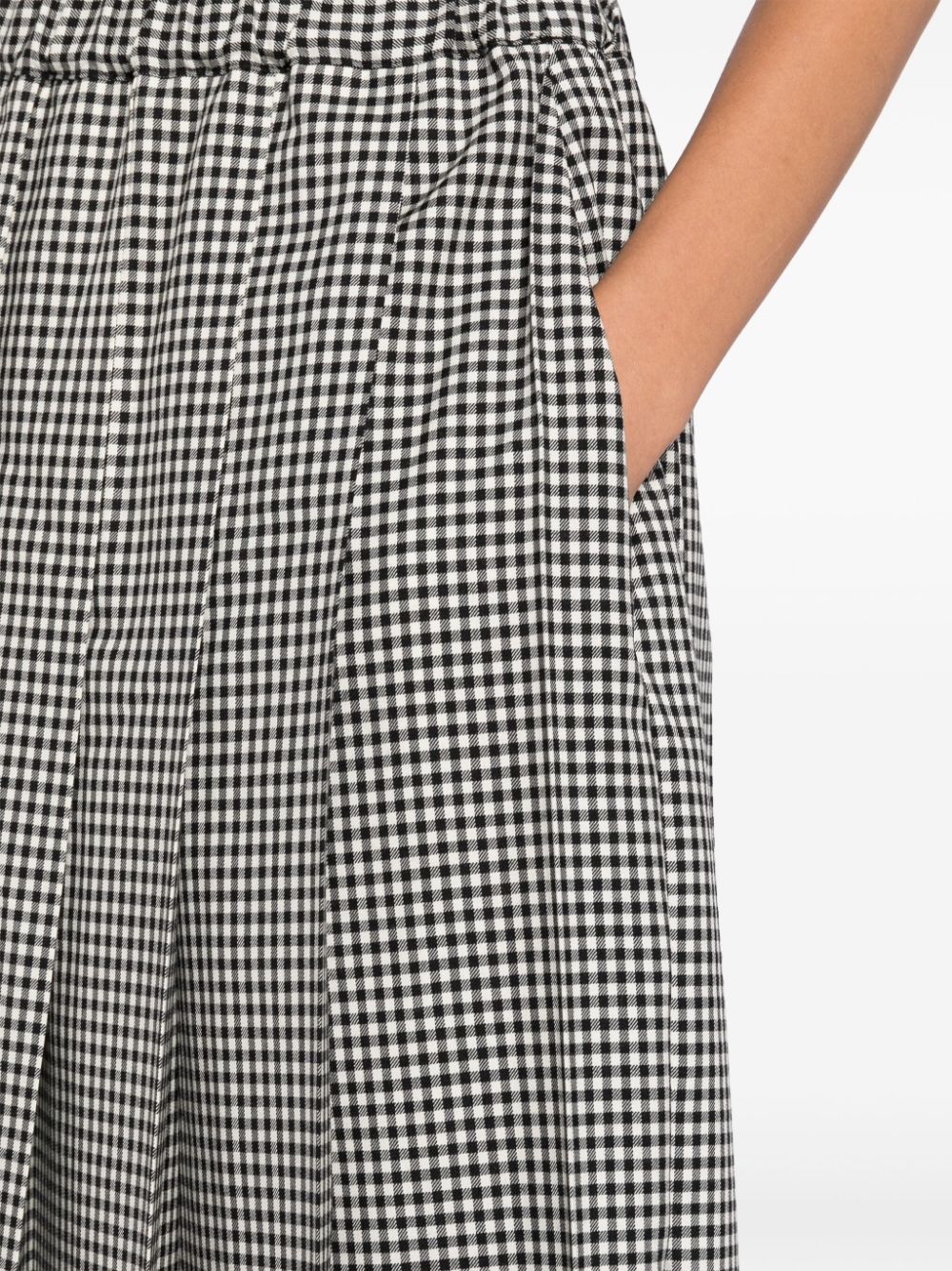 Shop Comme Des Garcons Girl Checked Pleated Skirt In Black