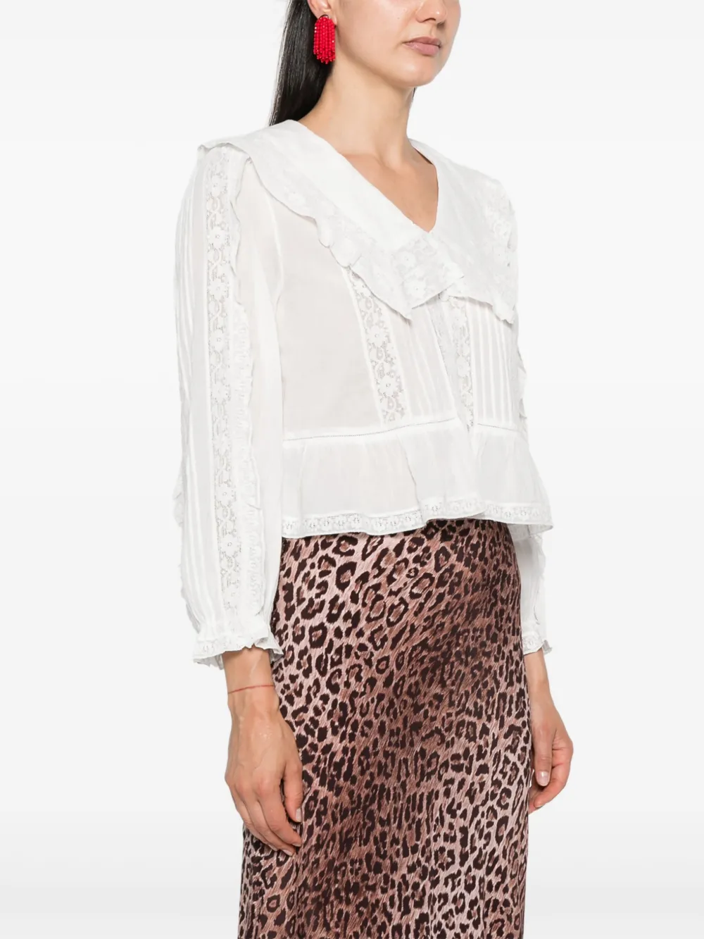 Rixo London Maribelle Lace-detail Blouse In White