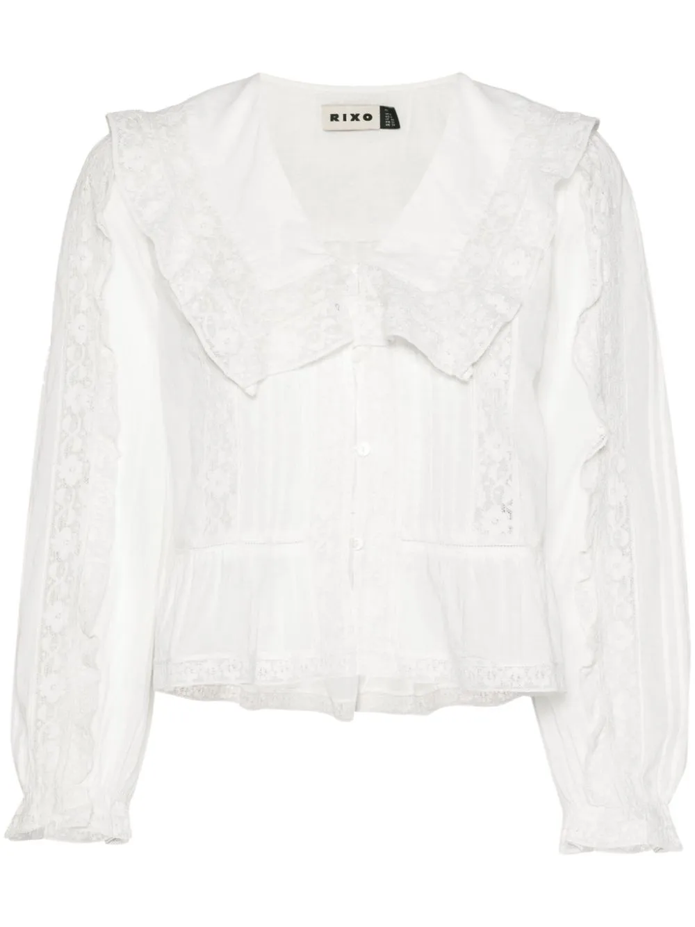 Rixo London Maribelle Lace-detail Blouse In Ivory