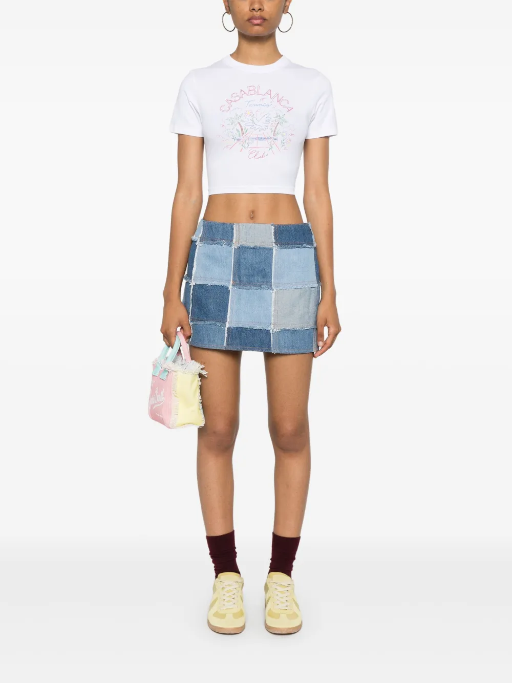 FRAME The 70's mini-rok met patchwork - Blauw