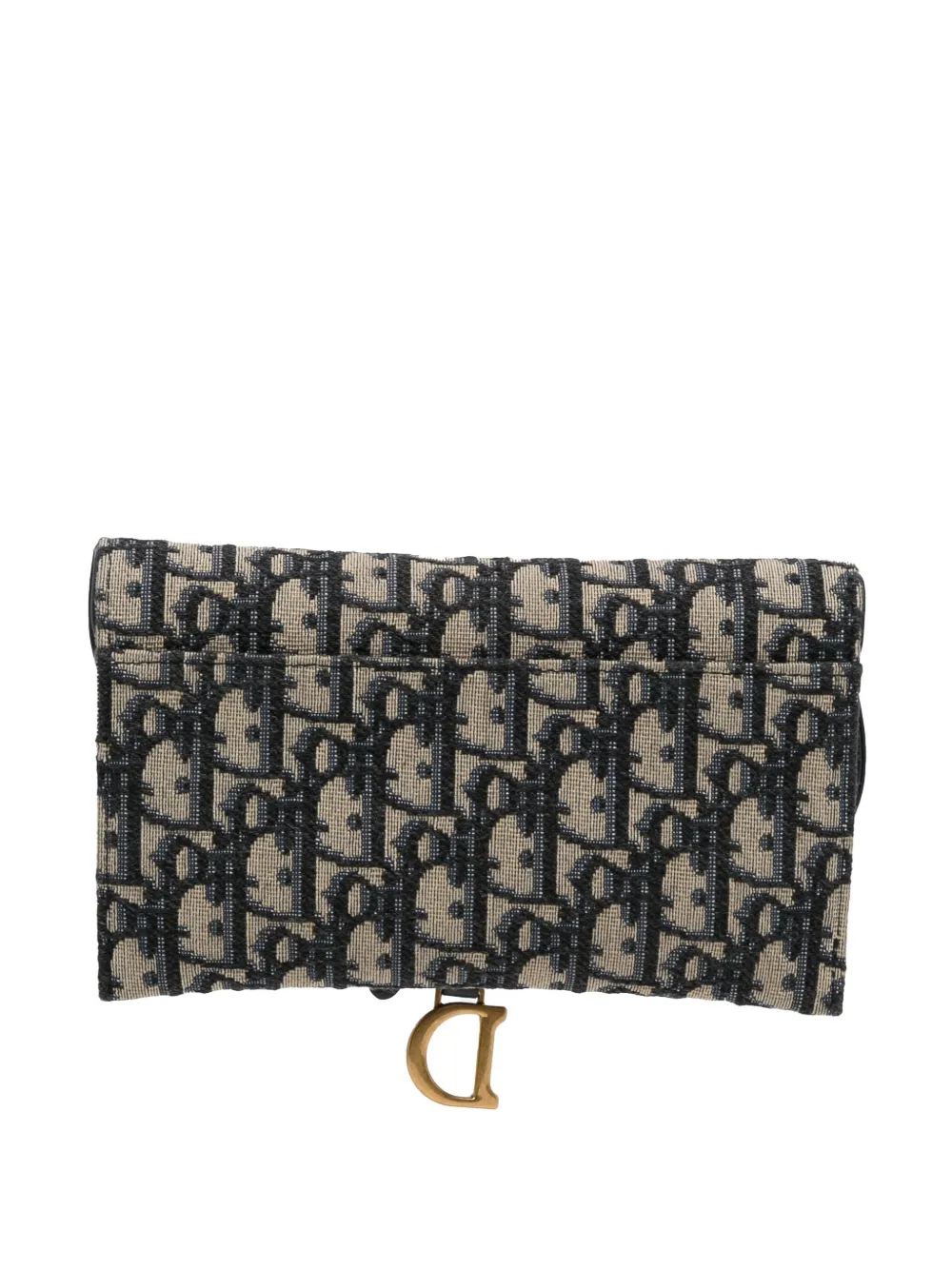 Christian Dior Pre-Owned 2021 Oblique Saddle Wallet On Chain crossbody bag - Blauw