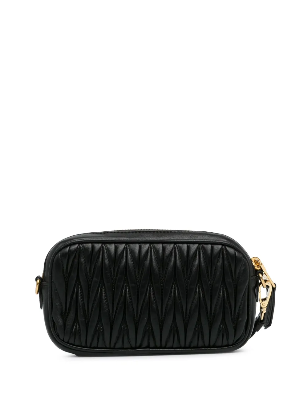 Miu Miu Pre-Owned 2021-2023 Matelasse Nappa clutch bag - Zwart