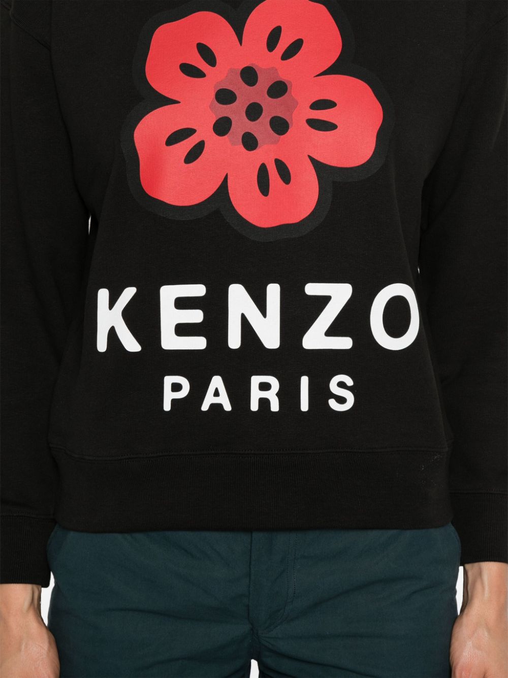 Shop Kenzo Floral-print Sweatshirt In Black