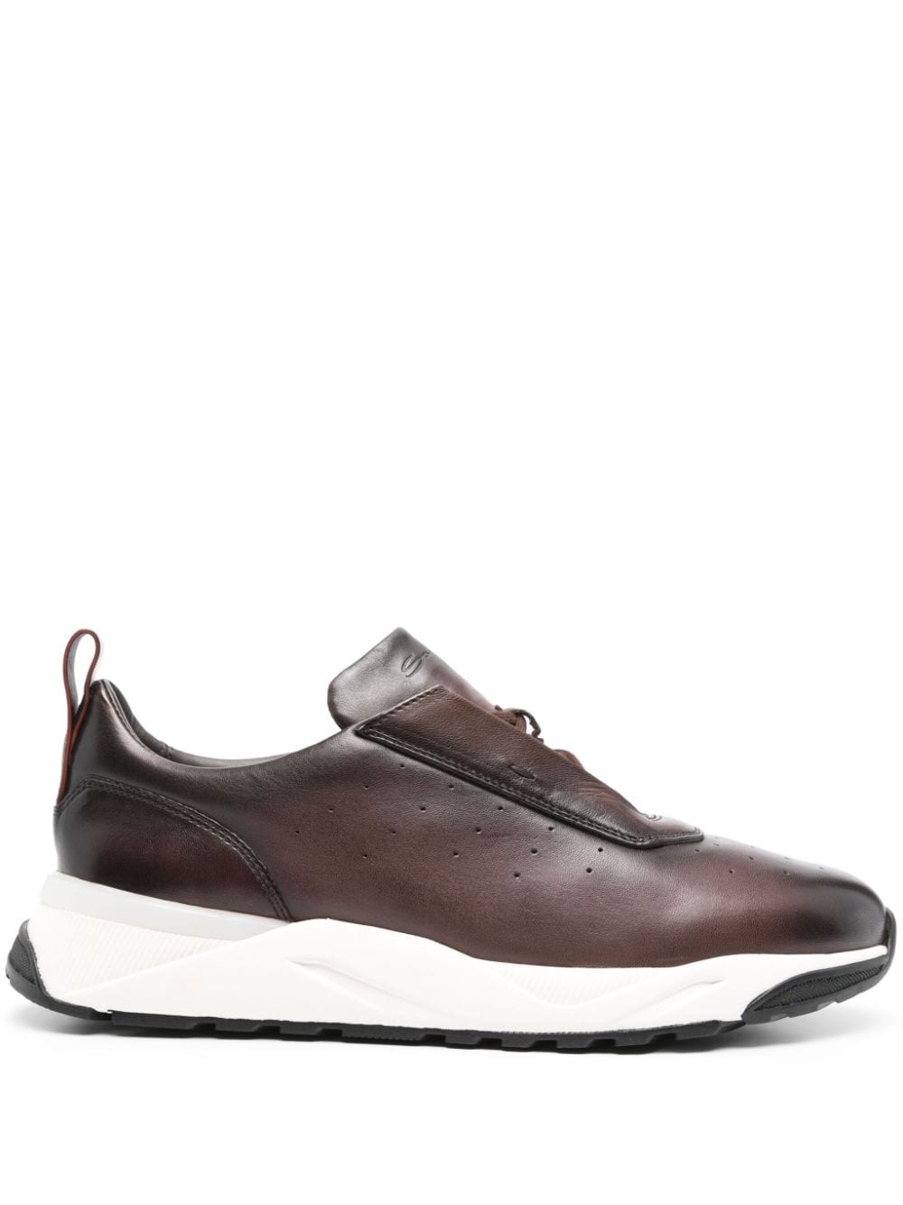 Santoni leather sneakers Brown