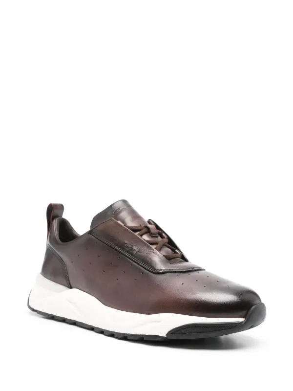 Santoni Sneakers In Pelle Marrone FARFETCH IT