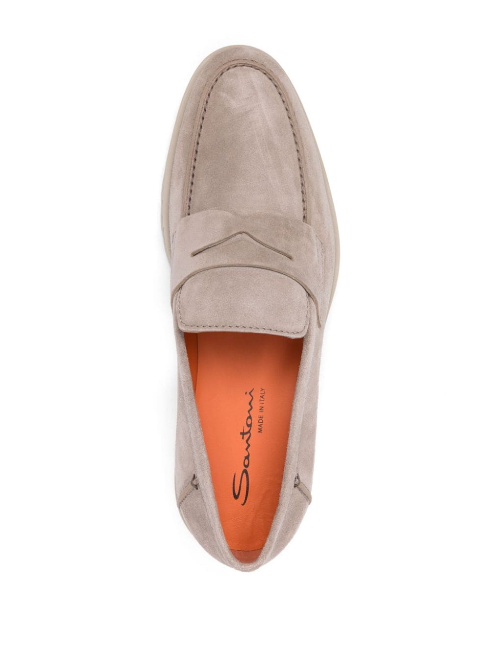 Shop Santoni Suede Loafers In Brown