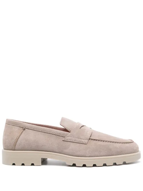 Santoni mocassins en daim - Gris - Santoni - Modalova