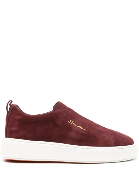 Santoni tenis slip-on de gamuza