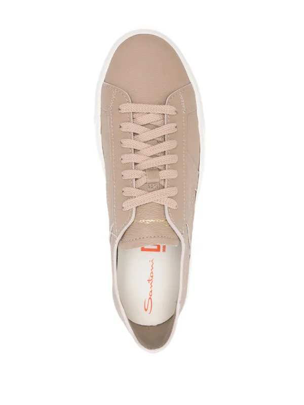 VIP【関税送料無料】希少 Santoni sneaker Made tumbled leather Santoni Tumbled Leather Sneakers | Neutrals | FARFETCH