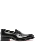 Santoni leather penny loafers - Black