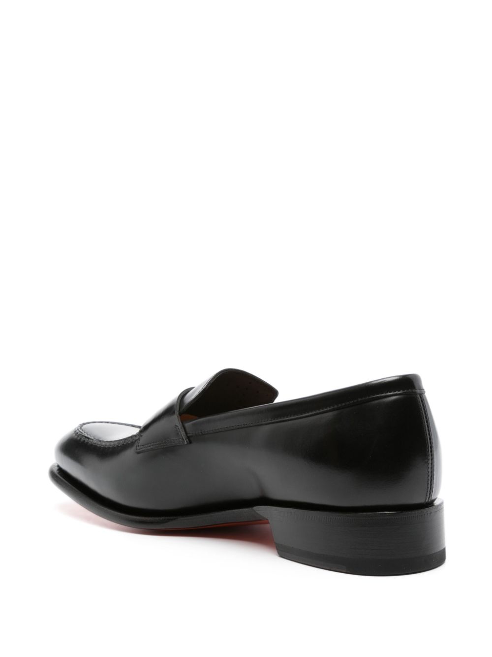 Santoni Leren penny loafers Zwart