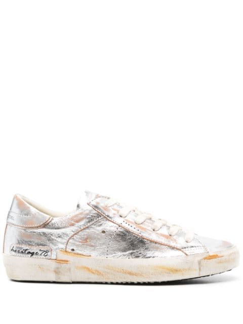 Prsx metallic-leather sneakers