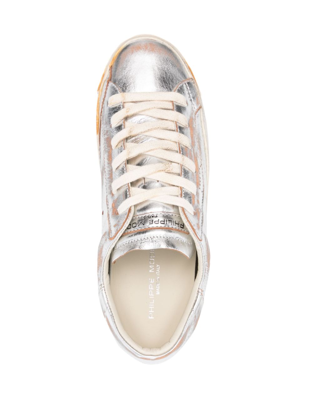 Philippe Model Paris Prsx metallic leren sneakers Zilver