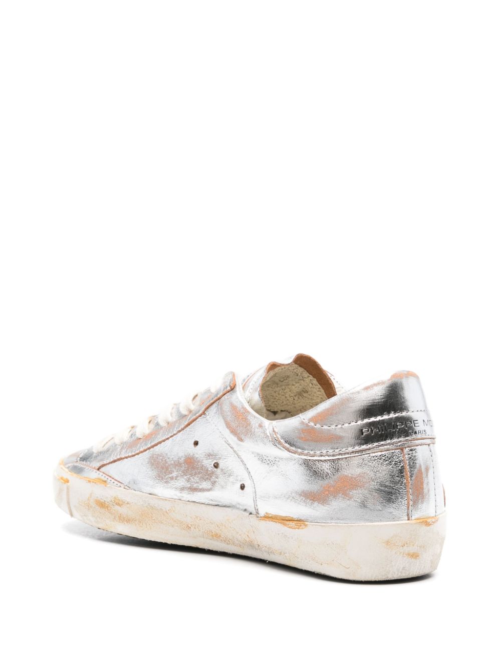 Philippe Model Paris Prsx metallic leren sneakers Zilver