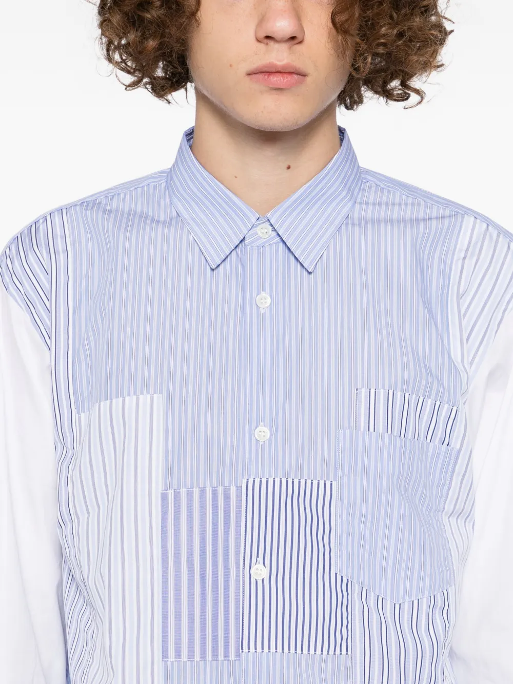 Comme Des Garçons Shirt Gestreept overhemd Blauw