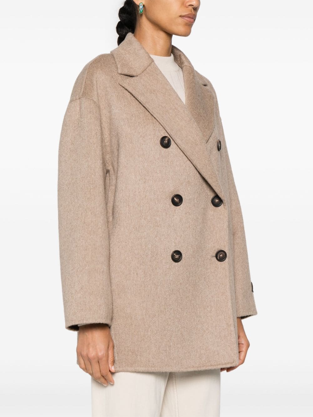 Shop Brunello Cucinelli Precious-patch Cashmere Coat In Neutrals